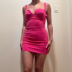 Fashion Nova Vibrant Pink Mini Dress